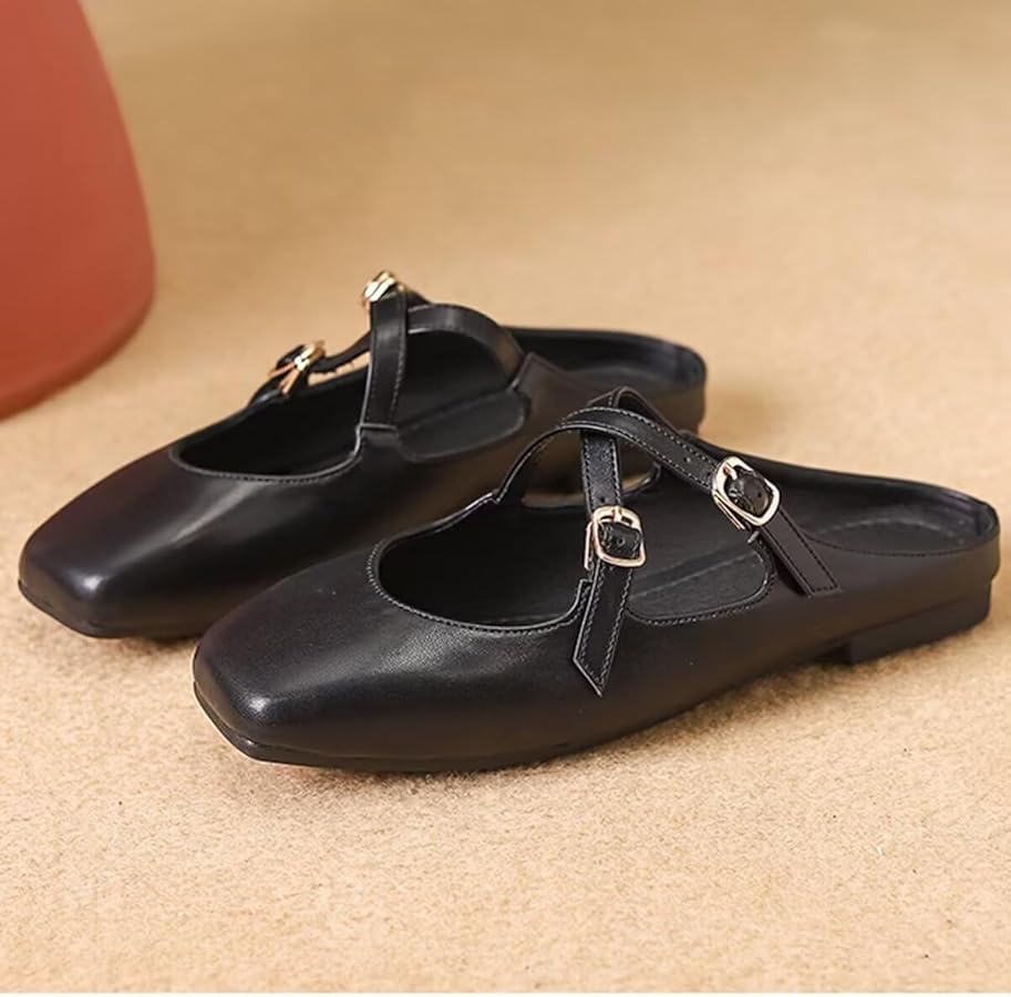 Amazon.com | VFDB Women Mules Elegant Dressy Flats Closed Toe